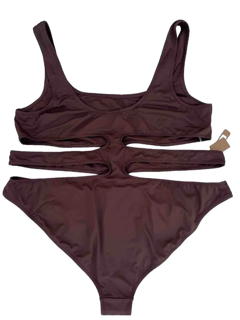 NWT SKIMS Swim Cocoa Cutout Monokini One Piece Swimsuit 4X